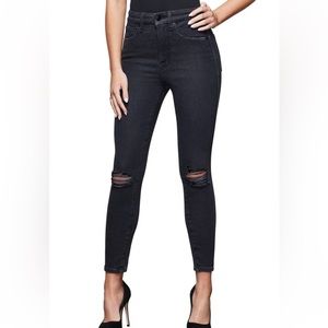 Good American Good Curve Crop Ripped Skinny Jeans